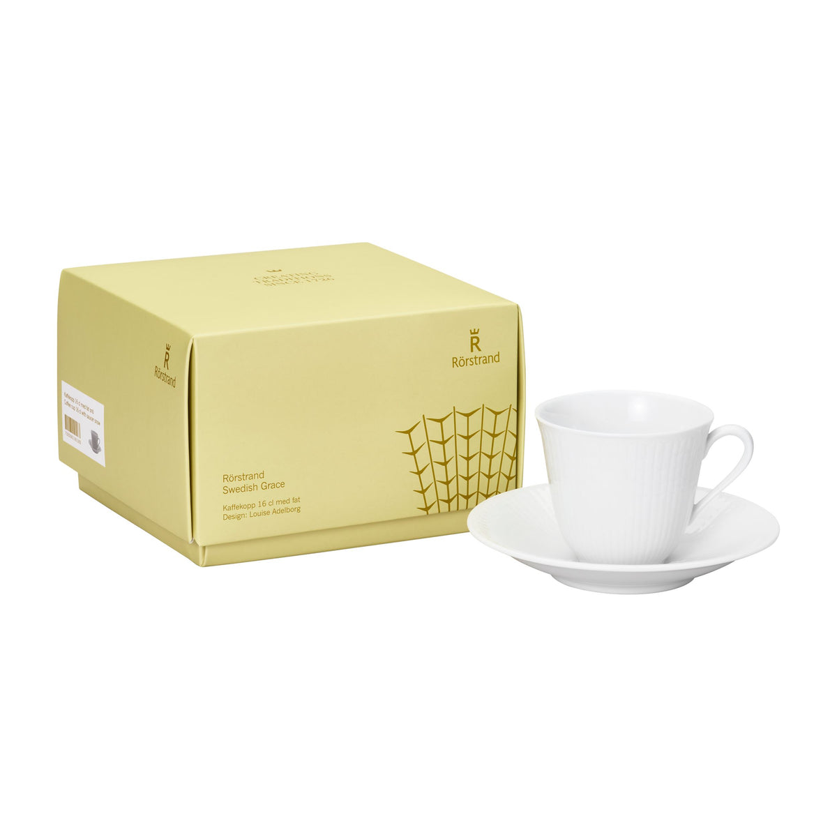 Swedish Grace kahvikuppi 16 cl + aluslautanen lumi - SWGR coffee cup 16cl + saucer snow