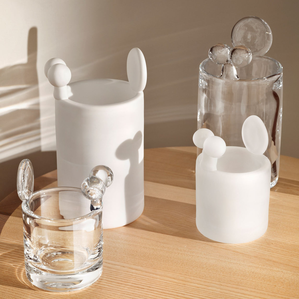 Schneeschloss Glaskunst, 90mm, mattiert, klar - Snow Castle glass art 90mm frostedclear