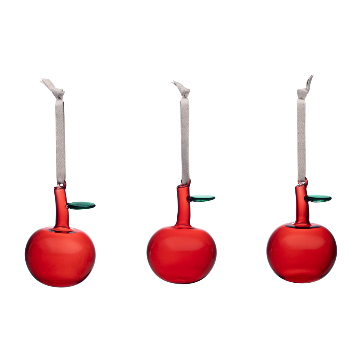 Iittala Glasapfel rot 3er Set - Iittala glass apple red 3set