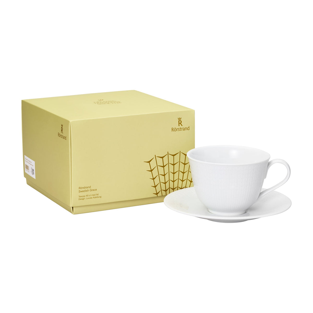 Swedish Grace teekuppi 45 cl & aluslautanen setti lumi - SWGR tea cup 45cl + saucer set snow