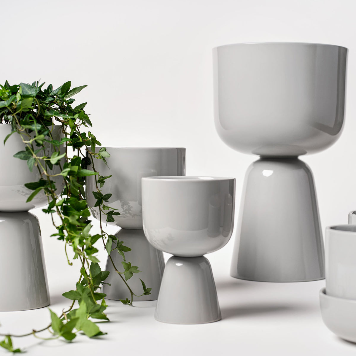 Nappula Kruka 190x125mm ljusgrå - Nappula plant pot 190x125mm pale grey