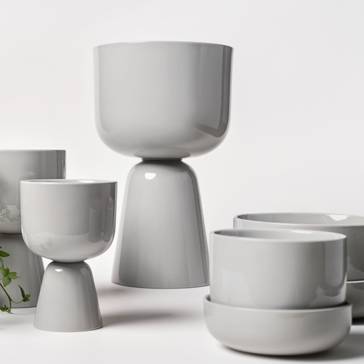 Nappula Blumentopf mit Untersetzer 170x130 Hellgrau - Nappula plant pot w.sauc. 170x130 p.grey