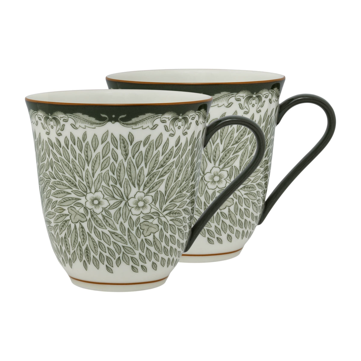 Ostindia Floris mug 30cl grön 2pc - Ostindia Floris mug 30cl green 2kpl