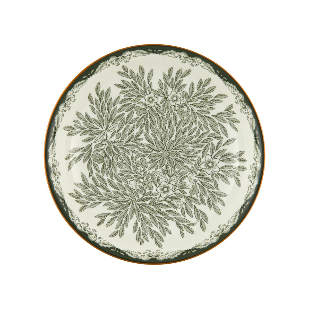 Ostindia Floris plate deep 22cm grön - Ostindia Floris plate deep 22cm green