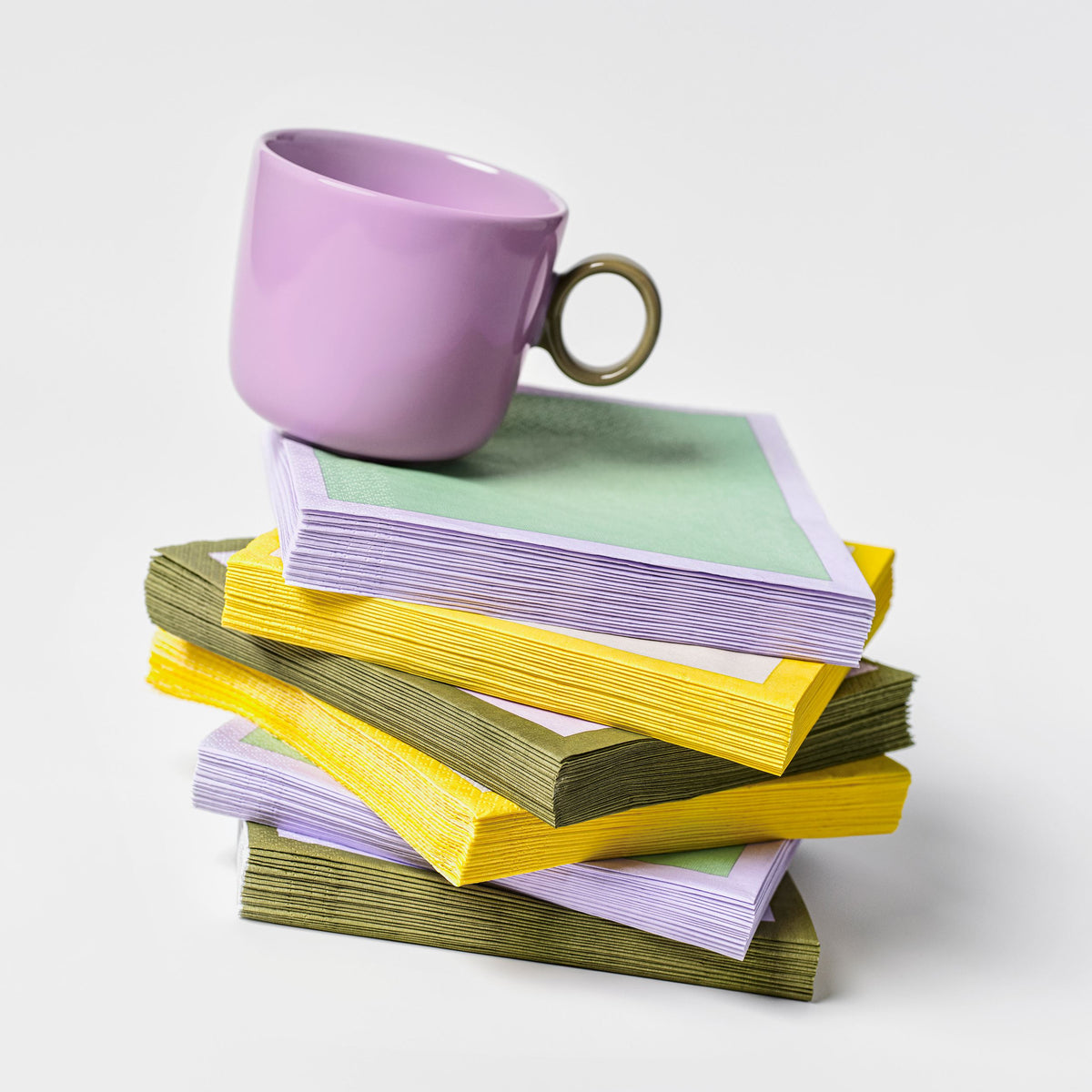 Play papieren servet 33 x 33 cm lila-olijfgroen - Play paper napkin 33x33cm lilac-olive