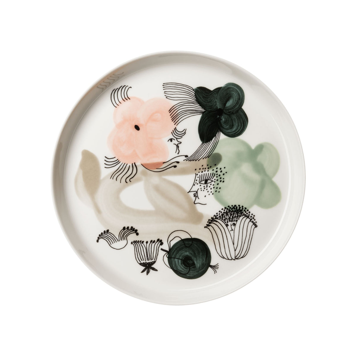 Kukkamaa lautanen 19cm vihreä - Kukkamaa plate 19cm green