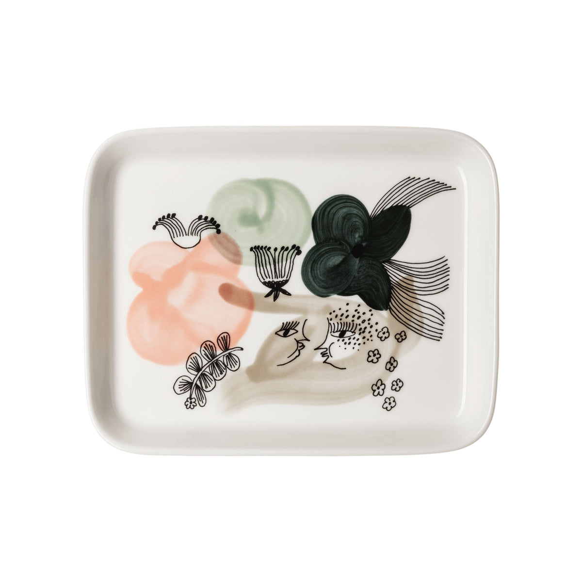 Kukkamaa tallrik 15x19cm grön - Kukkamaa plate 15x19cm green