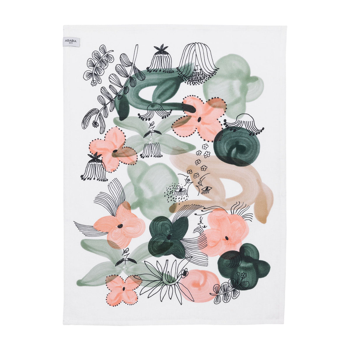 Kukkamaa kökshandduk 50x70cm grön - Kukkamaa teatowel 50x70cm green