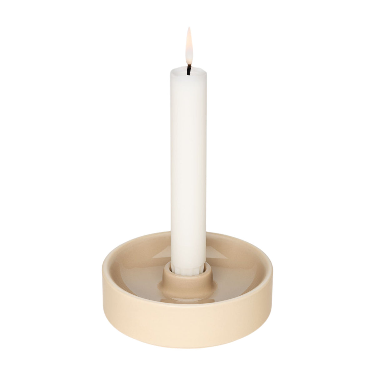 Kirnu kynttilänjalka 11x3,5cm beige - Kirnu candleholder 11x3,5cm beige