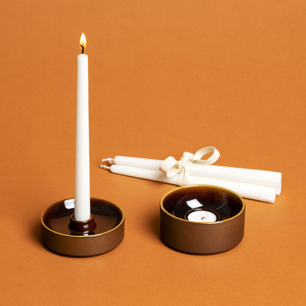 Kirnu ljuslykta 11x5cm brun - Kirnu tealight candleholder 11x5cm brown