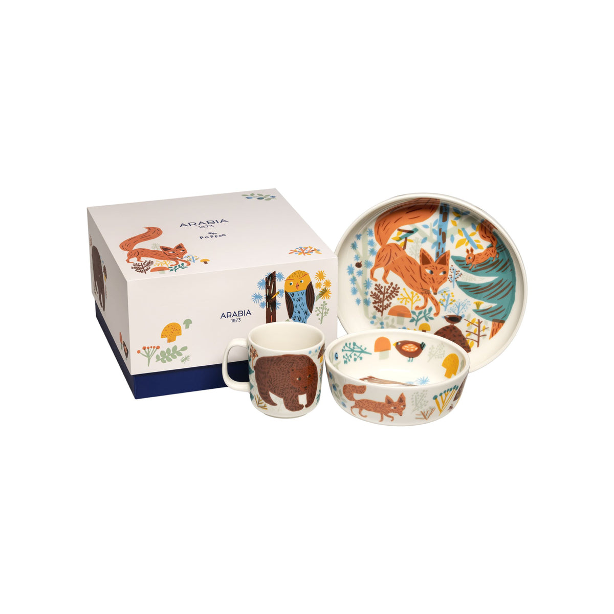 Poppoo barnservis Vänner 3-set - Poppoo children's tableware Friends 3set