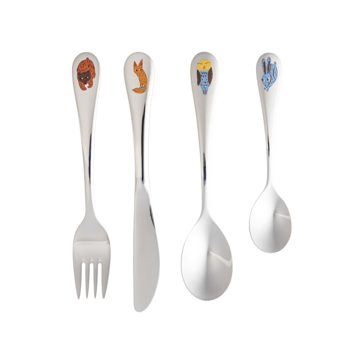 Poppoo barnbestick Vänner 4-set - Poppoo children's cutlery Friends 4set
