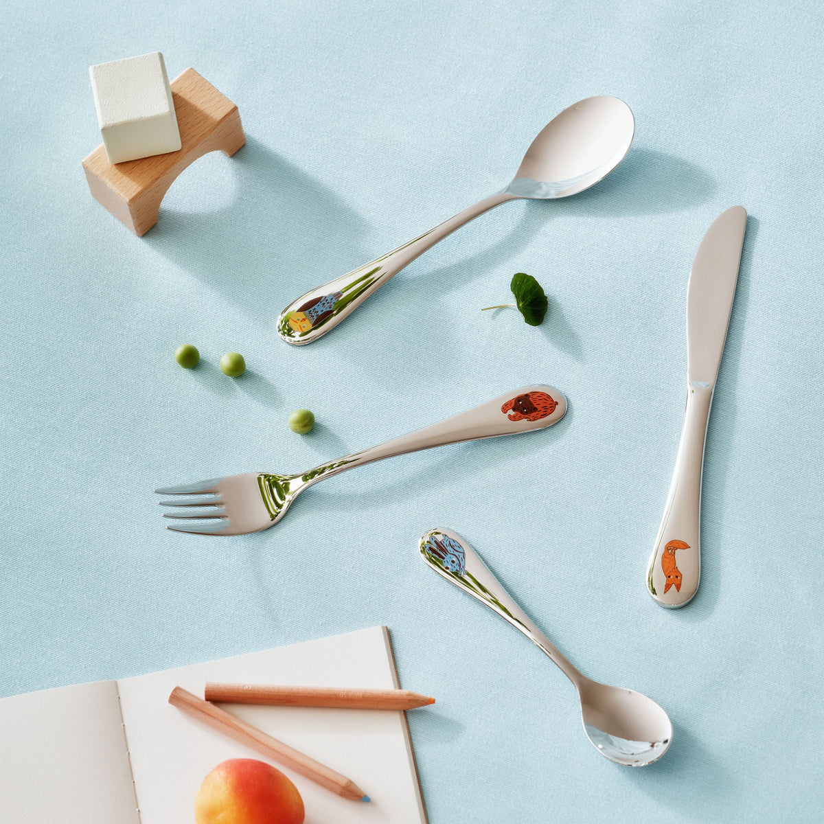 Poppoo barnbestick Vänner 4-set - Poppoo children's cutlery Friends 4set