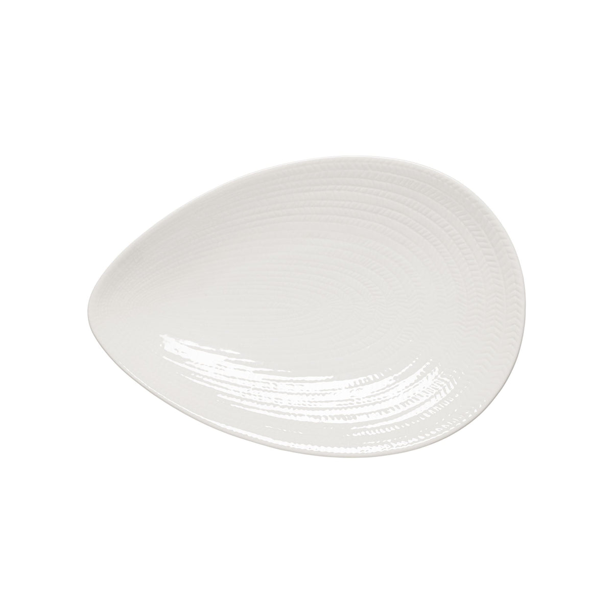 Blå eld serveringsfat 20x29cm vit - Blå eld serving platter 20x29cm white
