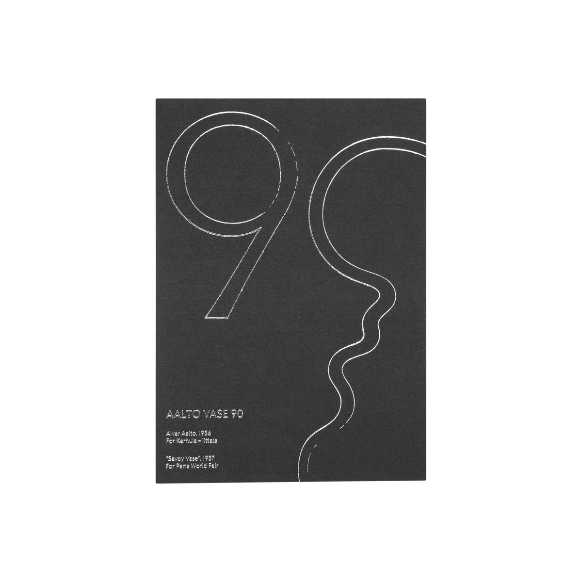 Aalto-Postkarte A6 Aalto 90 Schwarz - Aalto postcard A6 Aalto 90 black