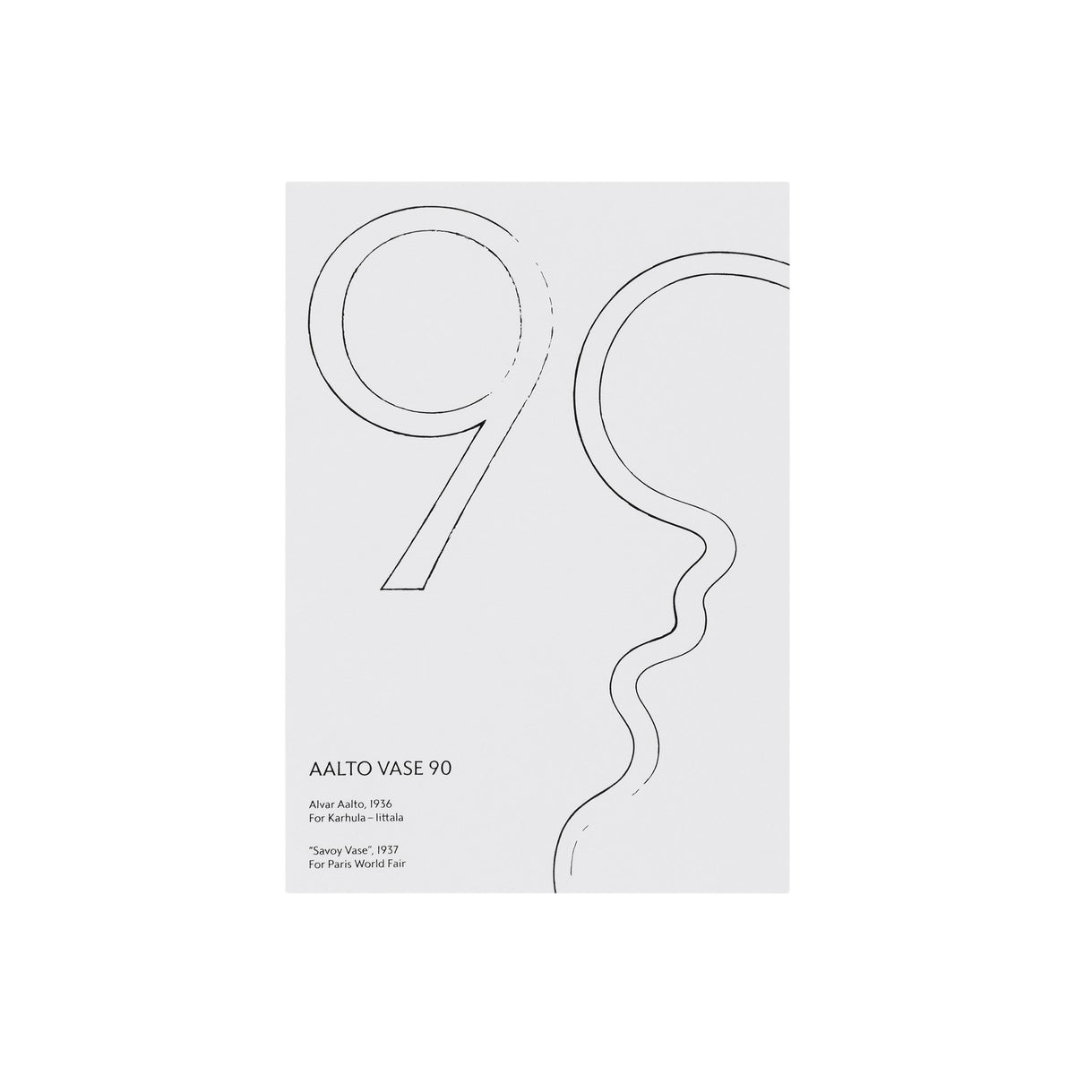 Aalto-Postkarte A6 Aalto 90 Weiß - Aalto postcard A6 Aalto 90 white