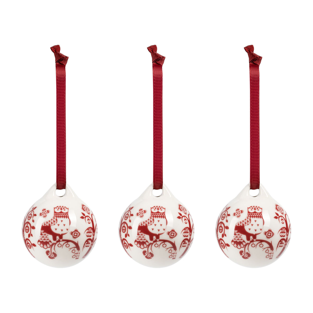 Taika ornament 5cm red garnet 3-pack - Taika ornament 5cm red garnet 3pc