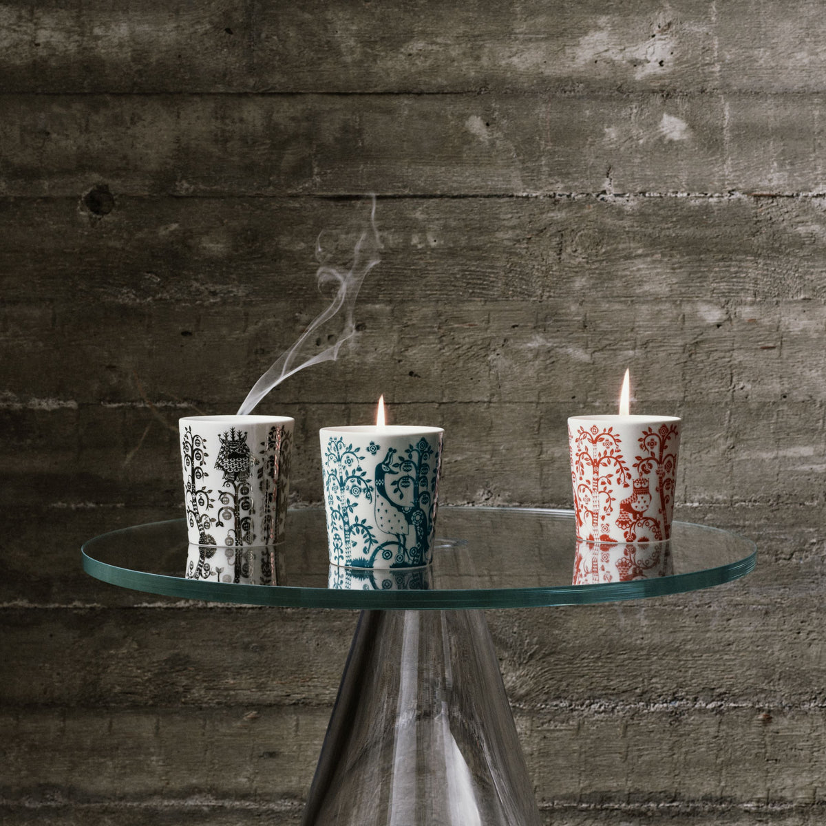 Taika kaars 9 cm staalblauw - Taika candle 9cm steel blue